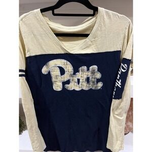 Heritage Collection Long Sleeve Shirt‎ Womens Large Navy Pitt Panthers NCAA